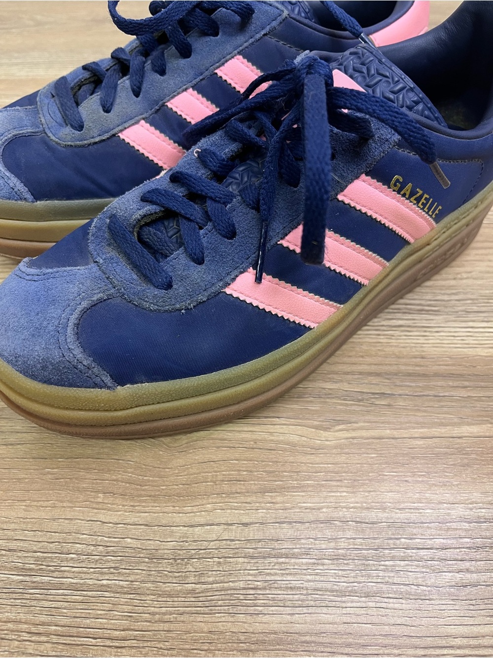Adidas Gazelle Bold in Dark Blue and Pink Spark Platform Size 6.5 - Picture 10 of 11